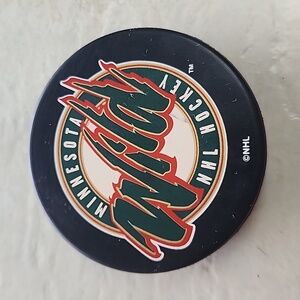 retro Minnesota Wild NHL hockey puck